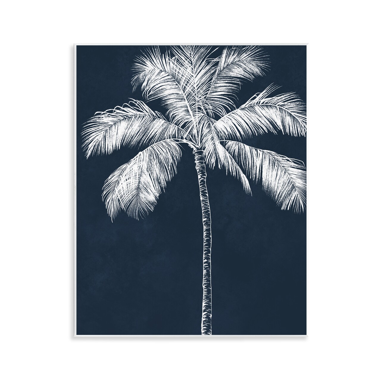 Stupell Industries Blue Palm White Tree Wall Plaque By Leah Noel Art